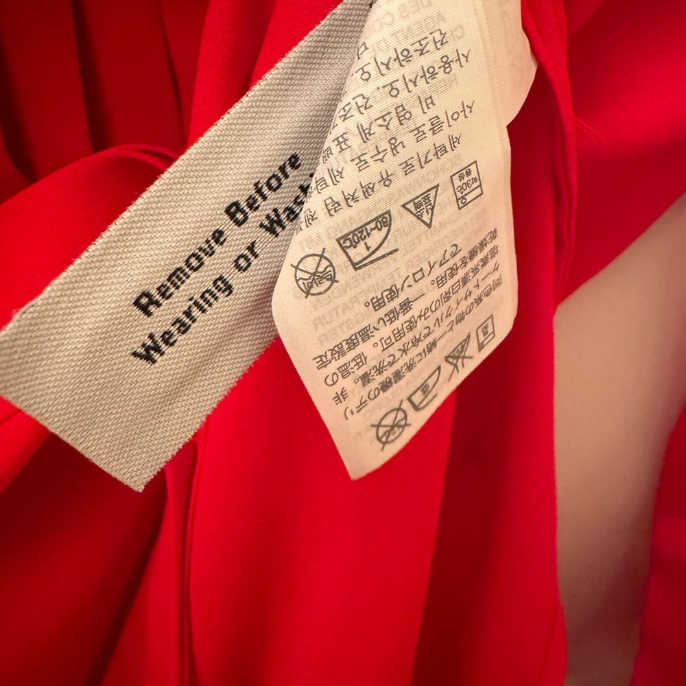 J.Crew Red BCE Pleat Front Button Front Long Sleeve Blouse Top Womens Size 2 - Picture 3 of 8